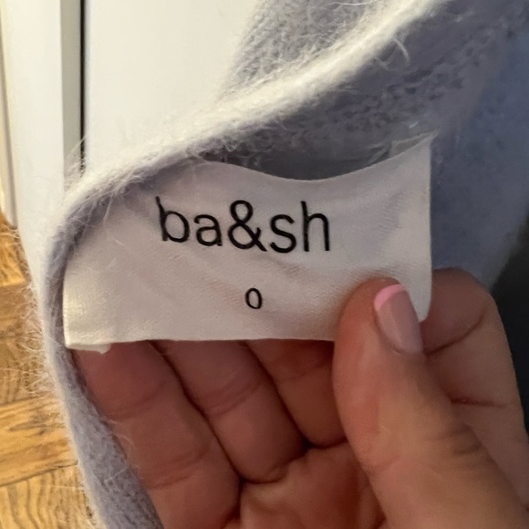 Ba&Sh angora sweater, deep v back, light blue, size 0 - Picture 8 of 10